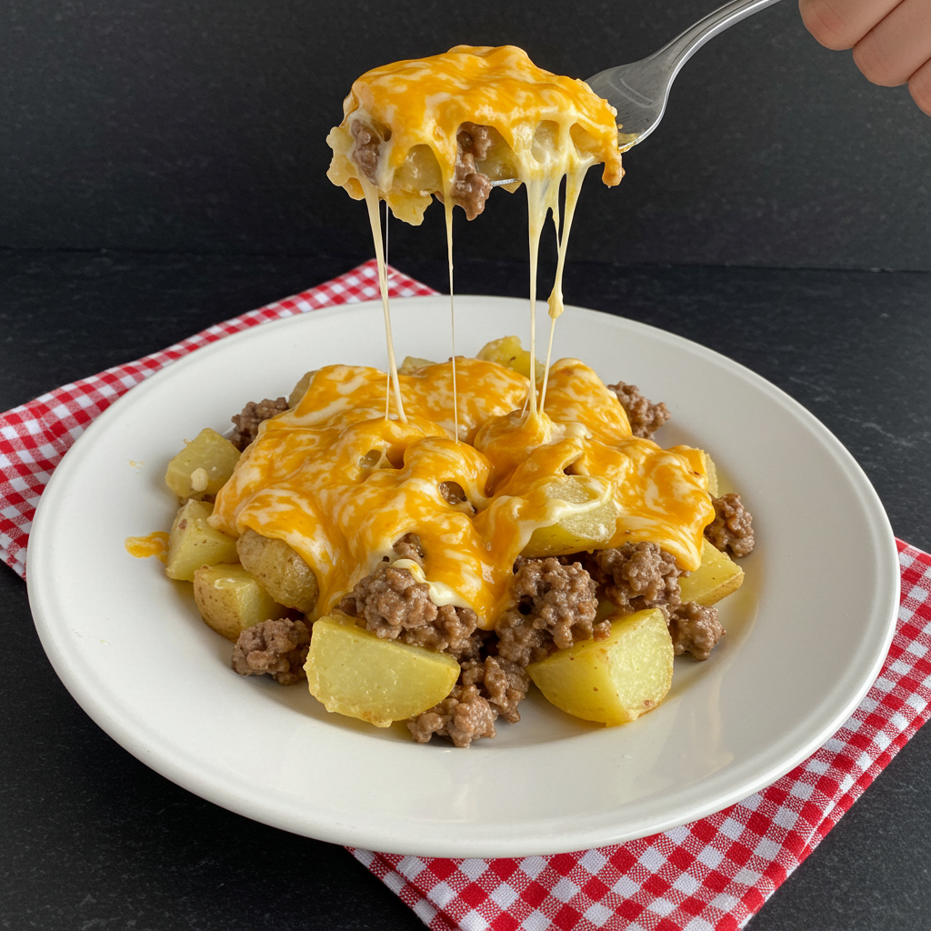 One Pan Cheesy Meat and Potato Skillet 11 Image fx 14