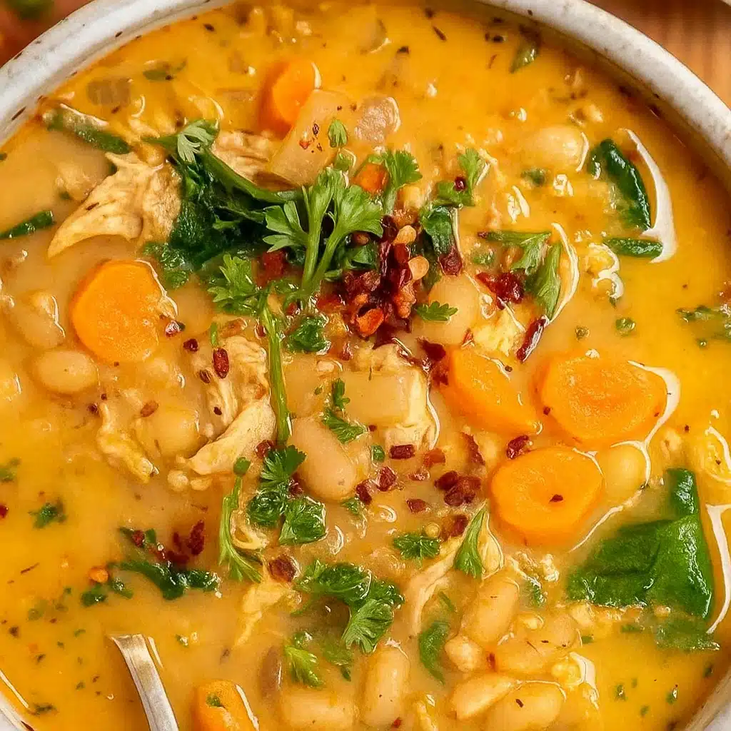 Tuscan Chicken Soup 9 Easy one-pot Tuscan chicken soup with tender chicken thighs, pasta, spinach, and sun-dried tomatoes in a creamy Parmesan broth