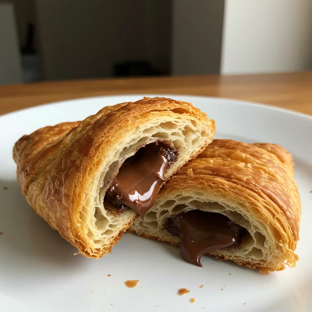 Puff Pastry Chocolate Croissants 6 Homemade puff pastry chocolate croissants that taste like they came straight from a French bakery!