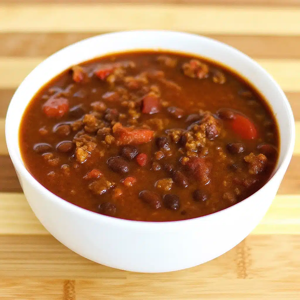 Wendy’s Copycat Chili 6 A large pot of homemade Wendy's copycat chili with ground beef, beans, and vegetables in rich tomato sauce