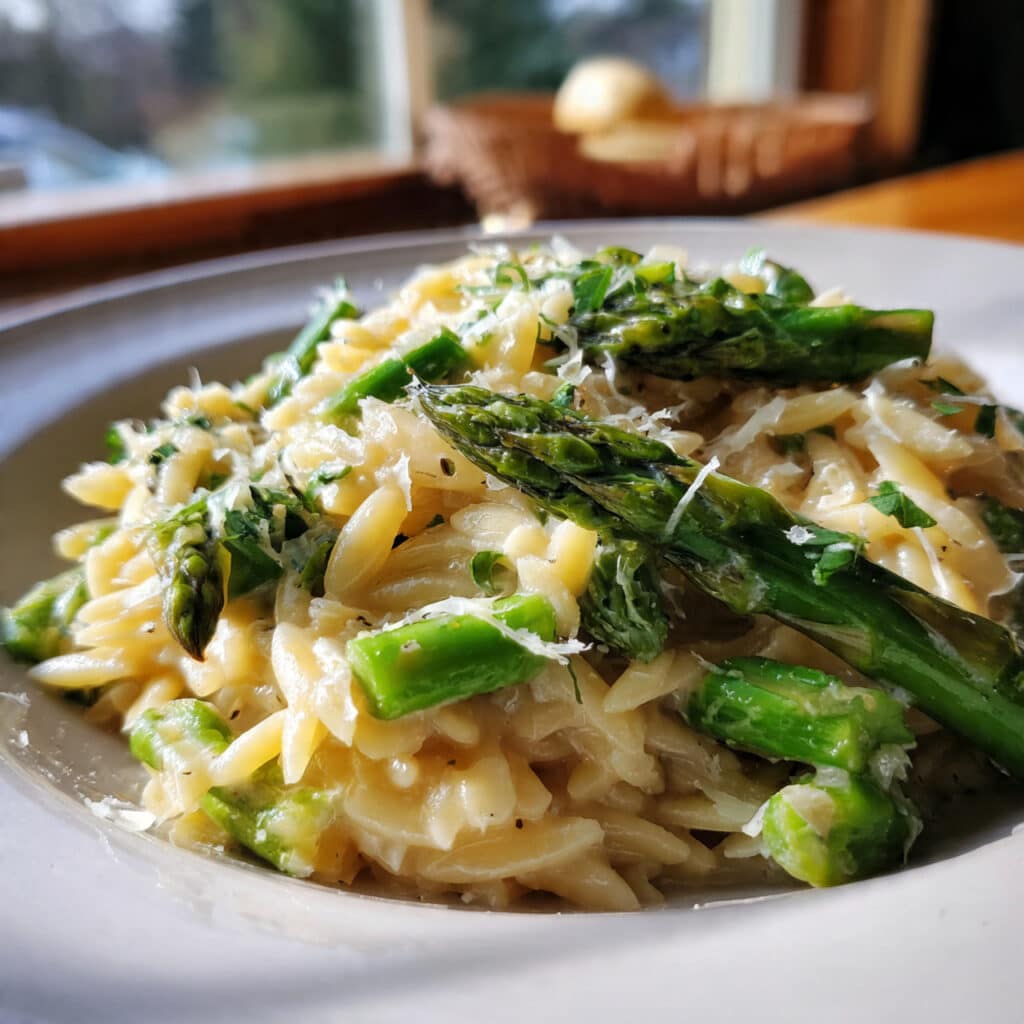 Asparagus AND Parmesan Orzo
