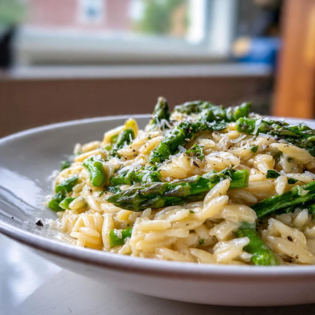 Asparagus AND Parmesan Orzo