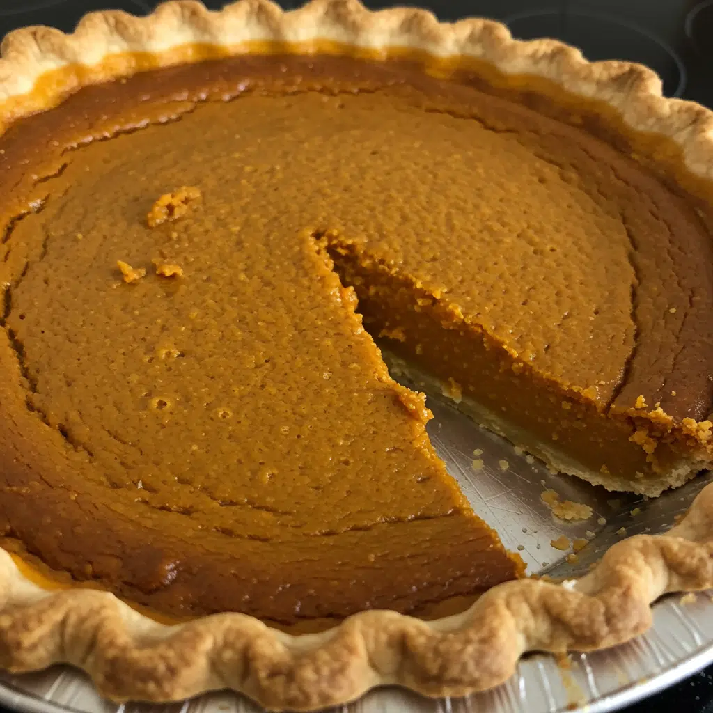 Best Pumpkin Pie Recipe 7 Golden brown pumpkin pie with flaky crust, garnished with sugared cranberries and whipped cream, served on a rustic wooden table with fall decorations