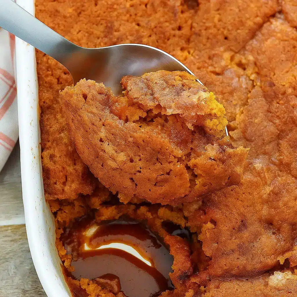 All Recipes 55 Golden brown pumpkin cobbler with crumbly topping in a white baking dish, served with a dollop of whipped cream, showcasing the creamy pumpkin filling and crispy spiced topping.