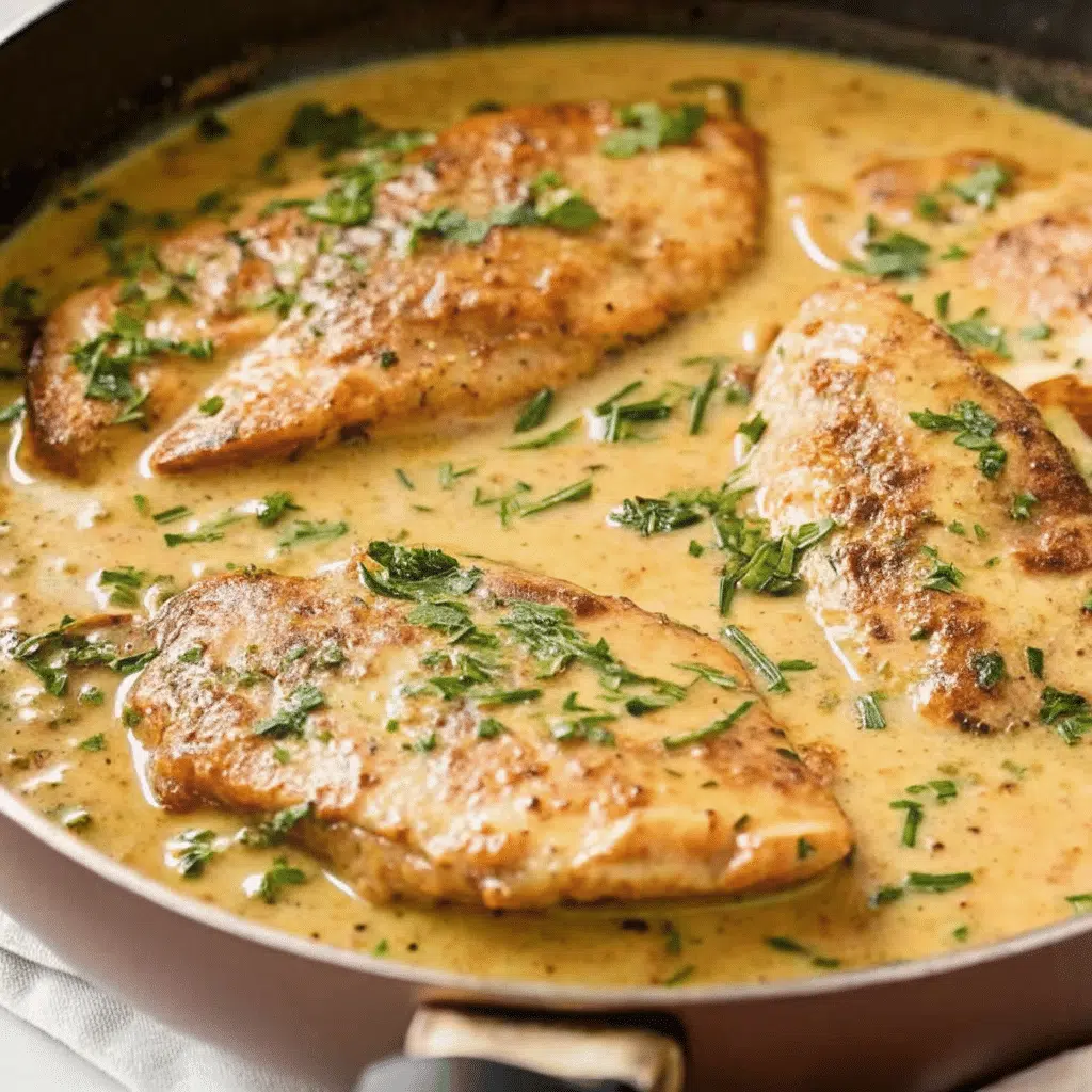 All Recipes 68 Golden-brown Creamy Dijon Chicken covered in creamy, pale yellow Dijon sauce with fresh green spinach leaves, served in a black cast iron skillet