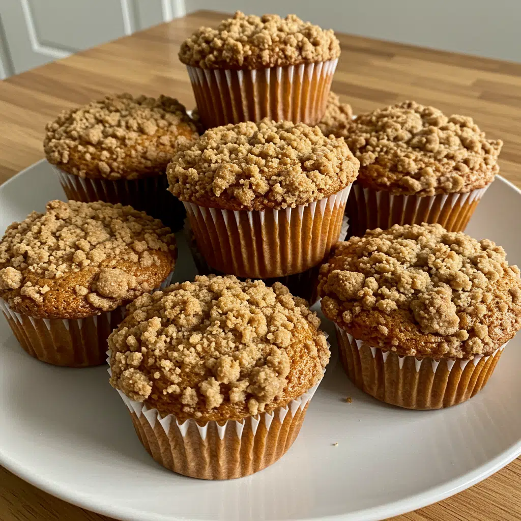 Apple Crumble Muffins 7 Golden brown apple crumble muffins with chunky cinnamon crumble topping, fresh diced apples visible in the tender muffin base, arranged on a wire cooling rack