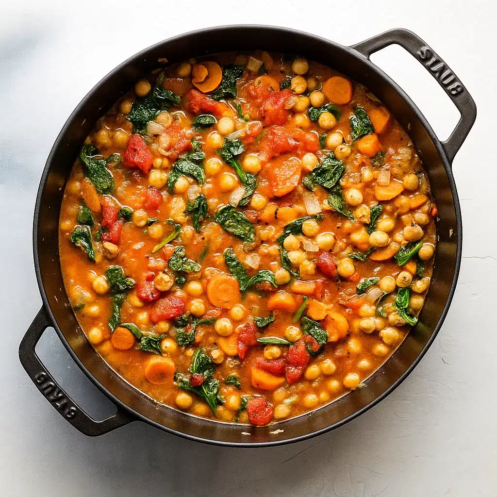 A bowl of creamy Tuscan chickpea soup garnished with rosemary oil
