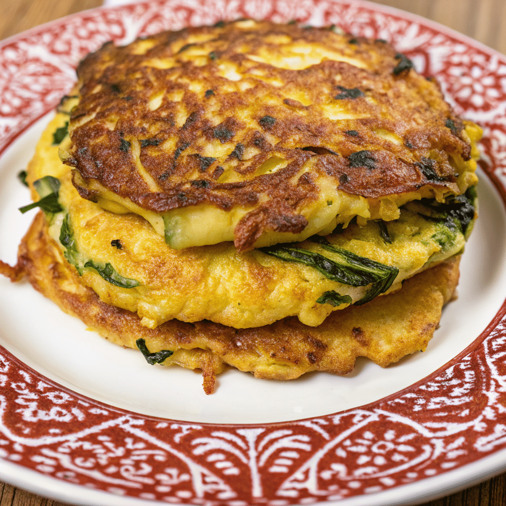 Crispy Zucchini Grilled Cheese 4 Golden-brown crispy Zucchini Grilled Cheese stacked with melted cheddar cheese, served on a white plate with cheese oozing out the sides