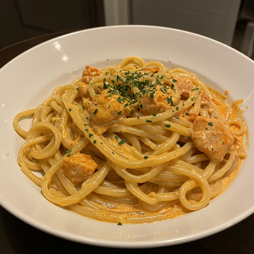 Cowboy Butter Chicken Linguine – ridiculously creamy, garlicky, ready in thirty minutes flat