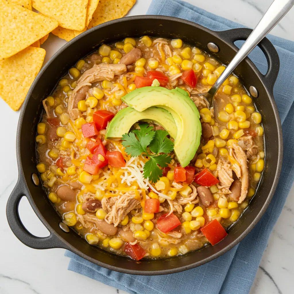 Home Page 9 Mexican Street Corn White Chicken Chili - all the elote flavors in a warm bowl for family dinner!