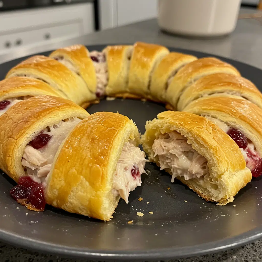 This gorgeous Turkey Cranberry Crescent Ring transforms simple ingredients into an elegant centerpiece that's perfect for holidays or any special occasion.