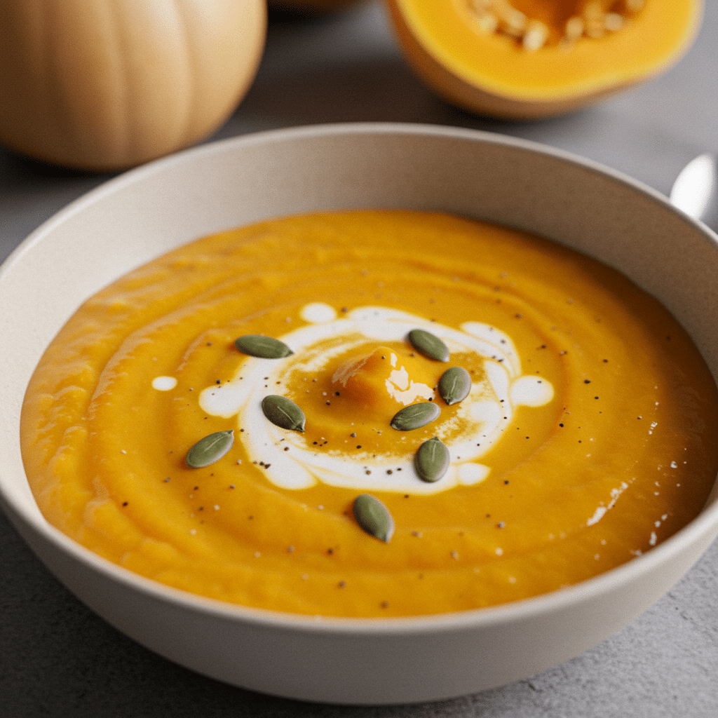 This velvety butternut squash soup with fresh herbs is the perfect comfort food for chilly autumn days