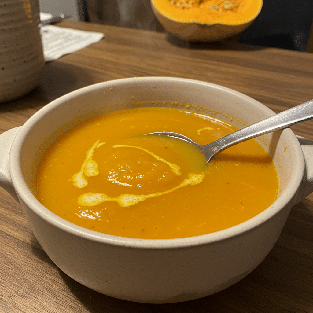 This velvety butternut squash soup with fresh herbs is the perfect comfort food for chilly autumn days
