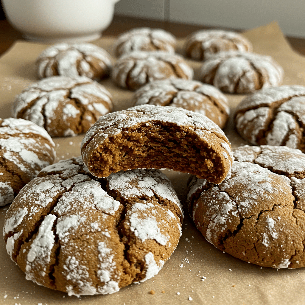 These Gingerbread Crinkle Cookies have the perfect balance of warm spices and gorgeous crackled tops!