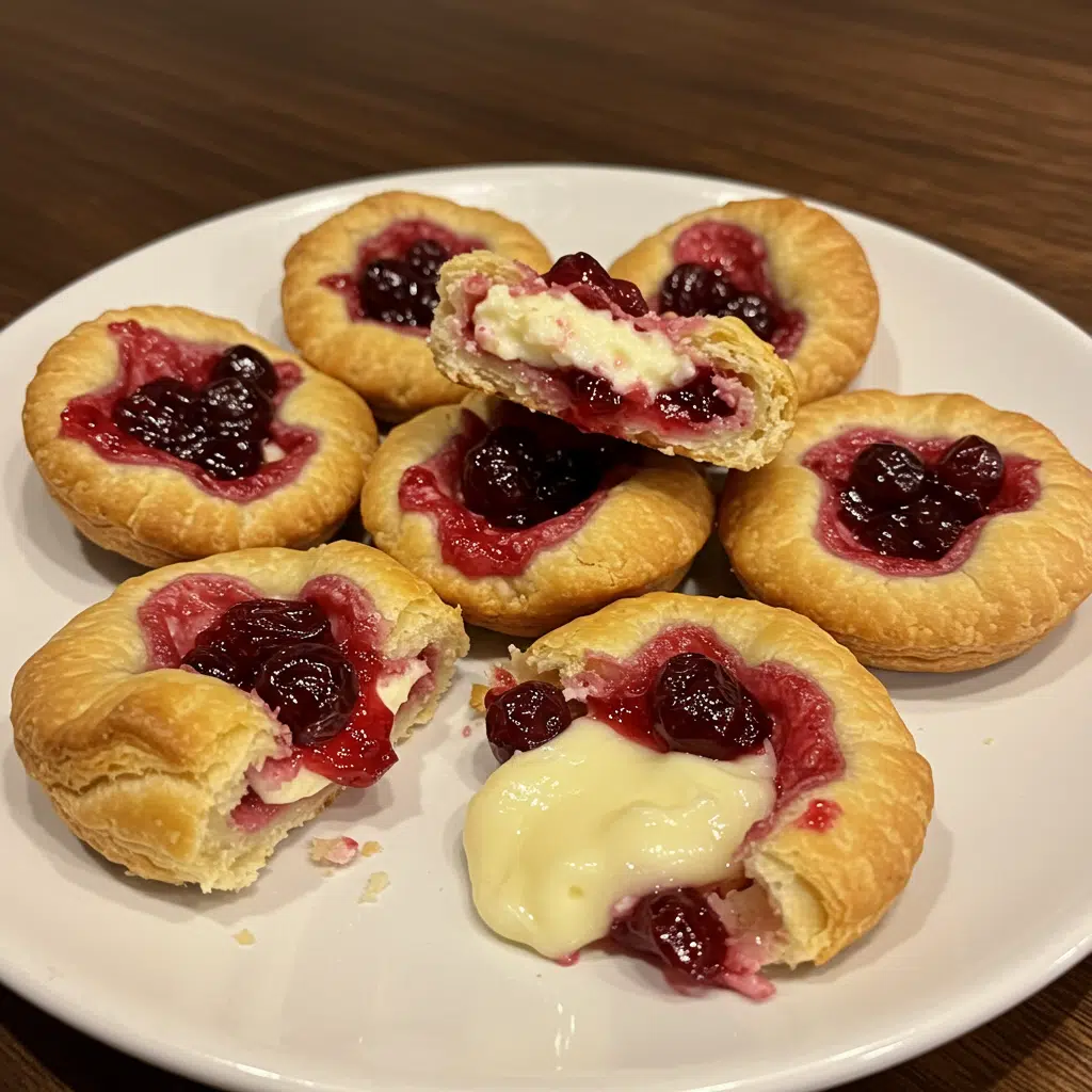 Home Page 6 These easy Cranberry Brie Bites are the perfect holiday appetizer! Buttery puff pastry filled with creamy brie and tangy cranberry sauce - ready in just 25 minutes and always the first to disappear at parties