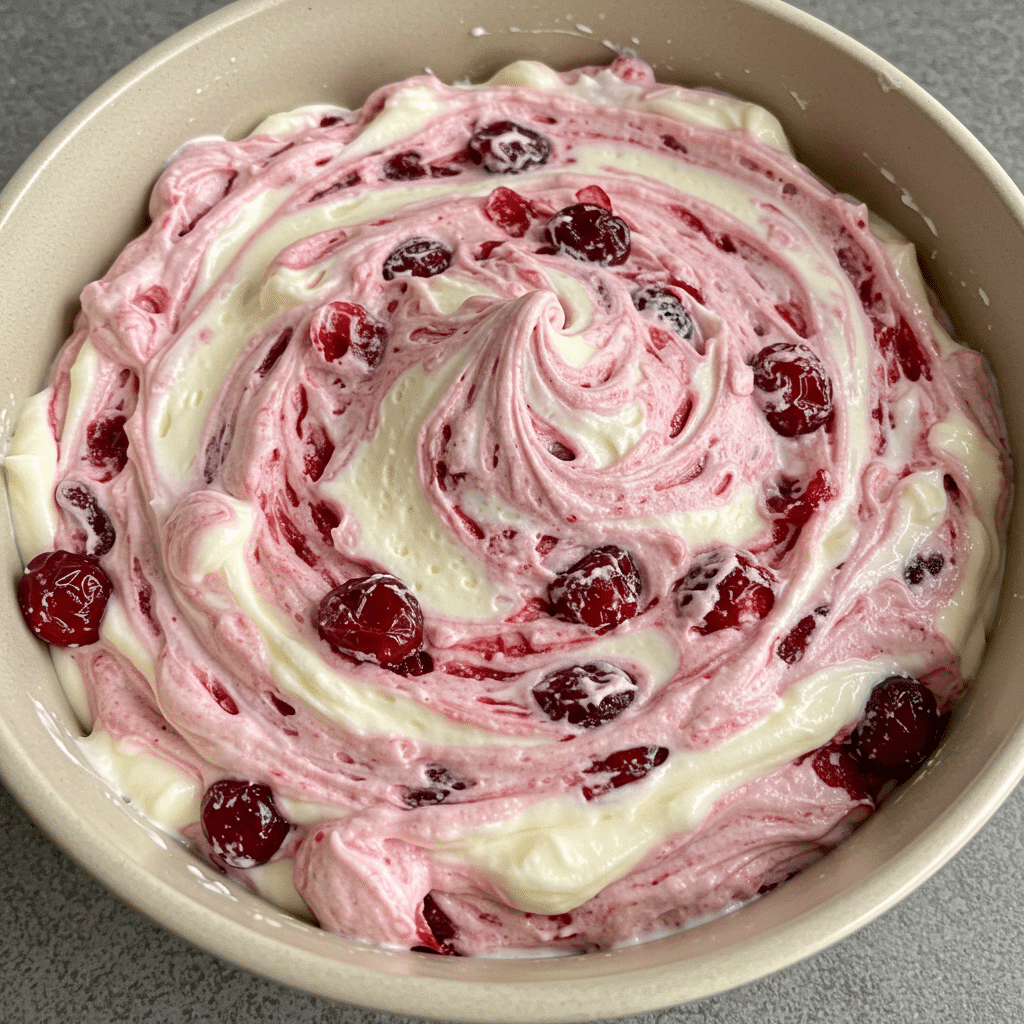 Cranberry cream cheese dip on a white plate topped with bright red cranberry sauce and sliced green onions, surrounded by crackers and apple slices