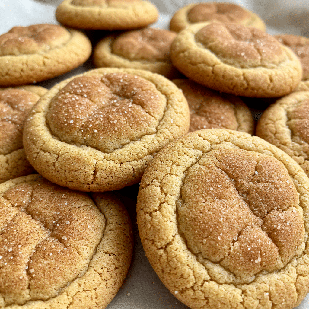 Soft brown butter snickerdoodle cookies covered in cinnamon sugar on a cooling rack