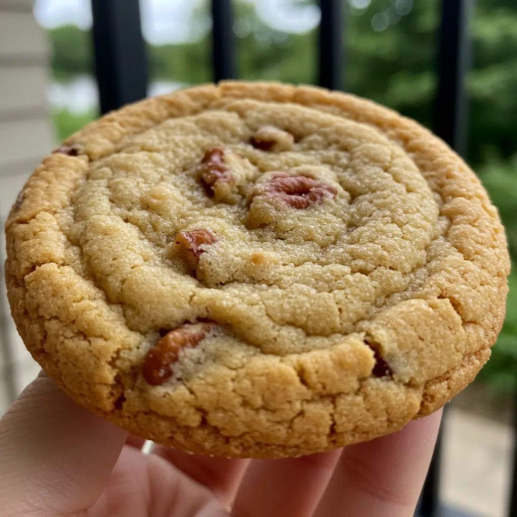 Butter Pecan Cookies 7 Golden brown butter pecan cookies with visible pecan chunks cooling on a wire rack, showing perfect soft centers and slightly crispy edges