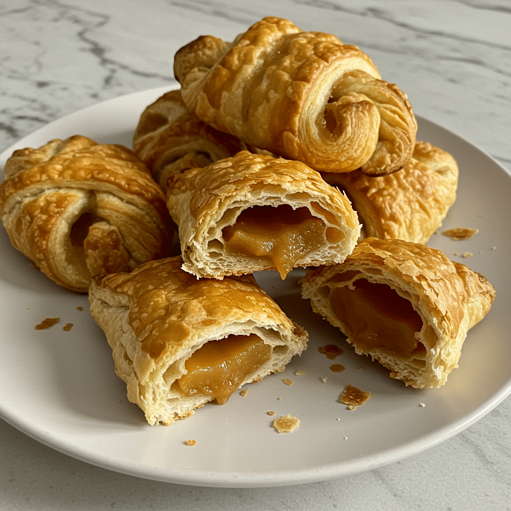 Easy Caramel Apple Puff Pastries are the perfect combination of flaky pastry, tender cinnamon apples, and rich caramel sauce