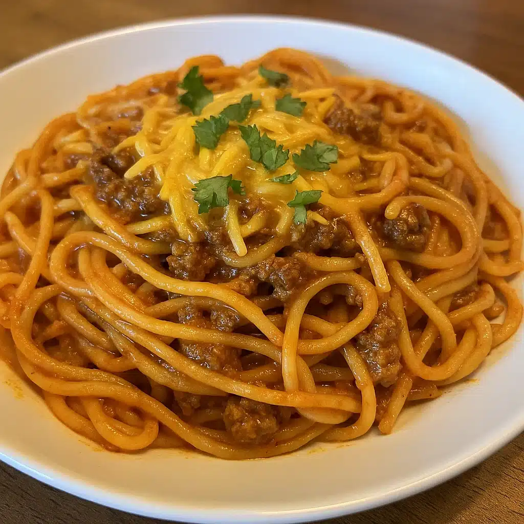 Home Page 14 This easy Taco Spaghetti brings together the best of Italian and Mexican cuisines in one satisfying weeknight dish that the whole family will devour