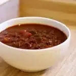 Wendy’s Copycat Chili 5 A large pot of homemade Wendy's copycat chili with ground beef, beans, and vegetables in rich tomato sauce