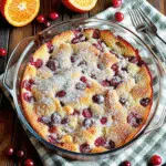 cranberry orange buttermilk cake on a white plate, showing moist golden crumb dotted with bright red cranberries, with a fork beside it