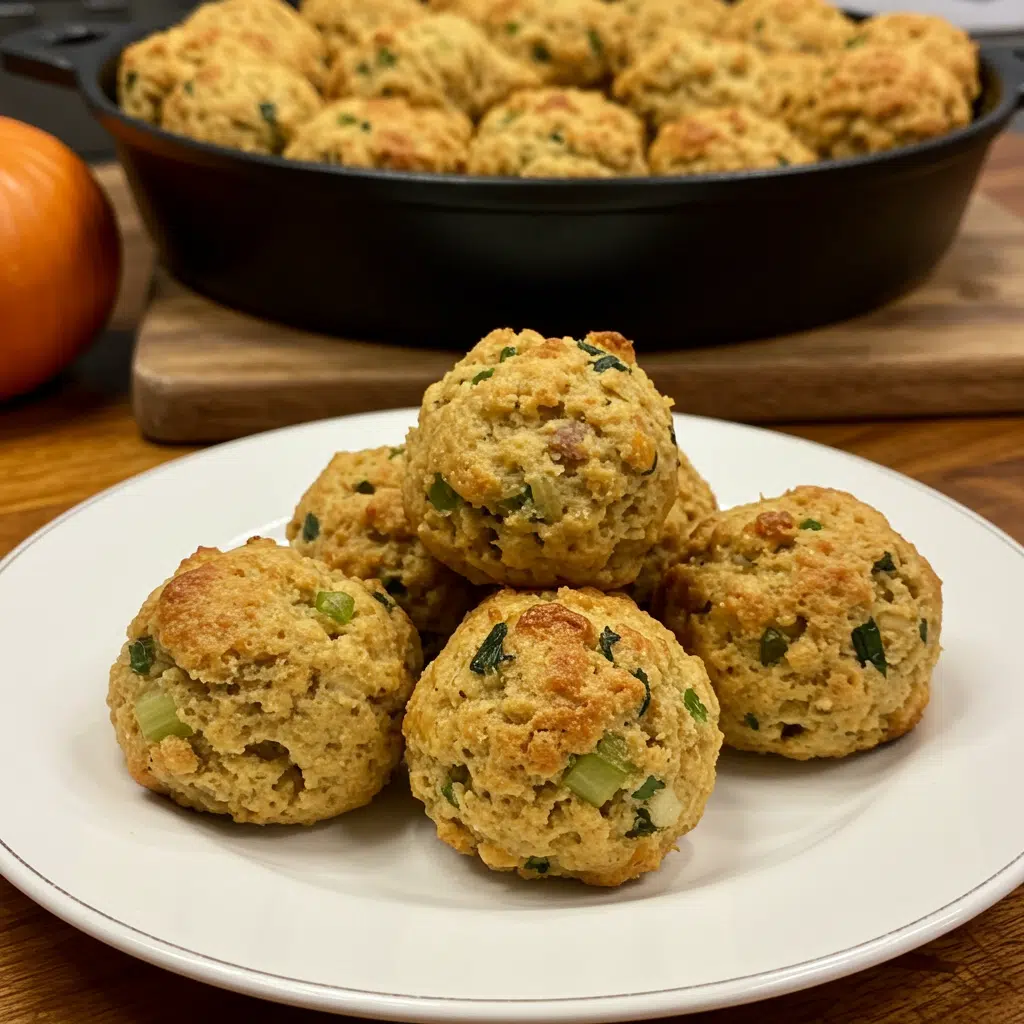 Thanksgiving Stuffing Balls 8 These Thanksgiving Stuffing Balls are crispy on the outside, buttery and tender on the inside, and SO much easier to serve than traditional stuffing!