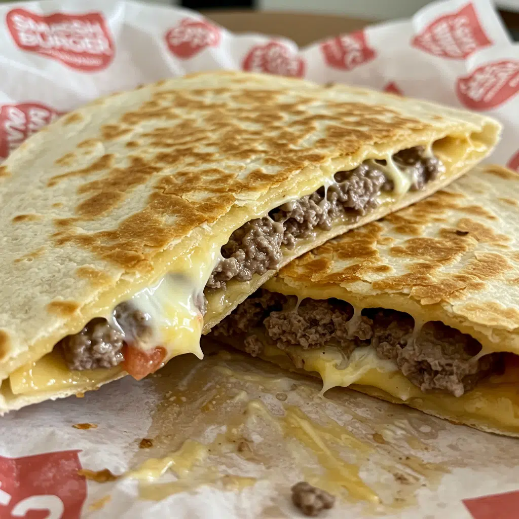 Smashburger Quesadillas 8 Smashburger Quesadillas combine crispy-edged beef patties and melted cheese in a toasted tortilla for the ultimate comfort food fusion!