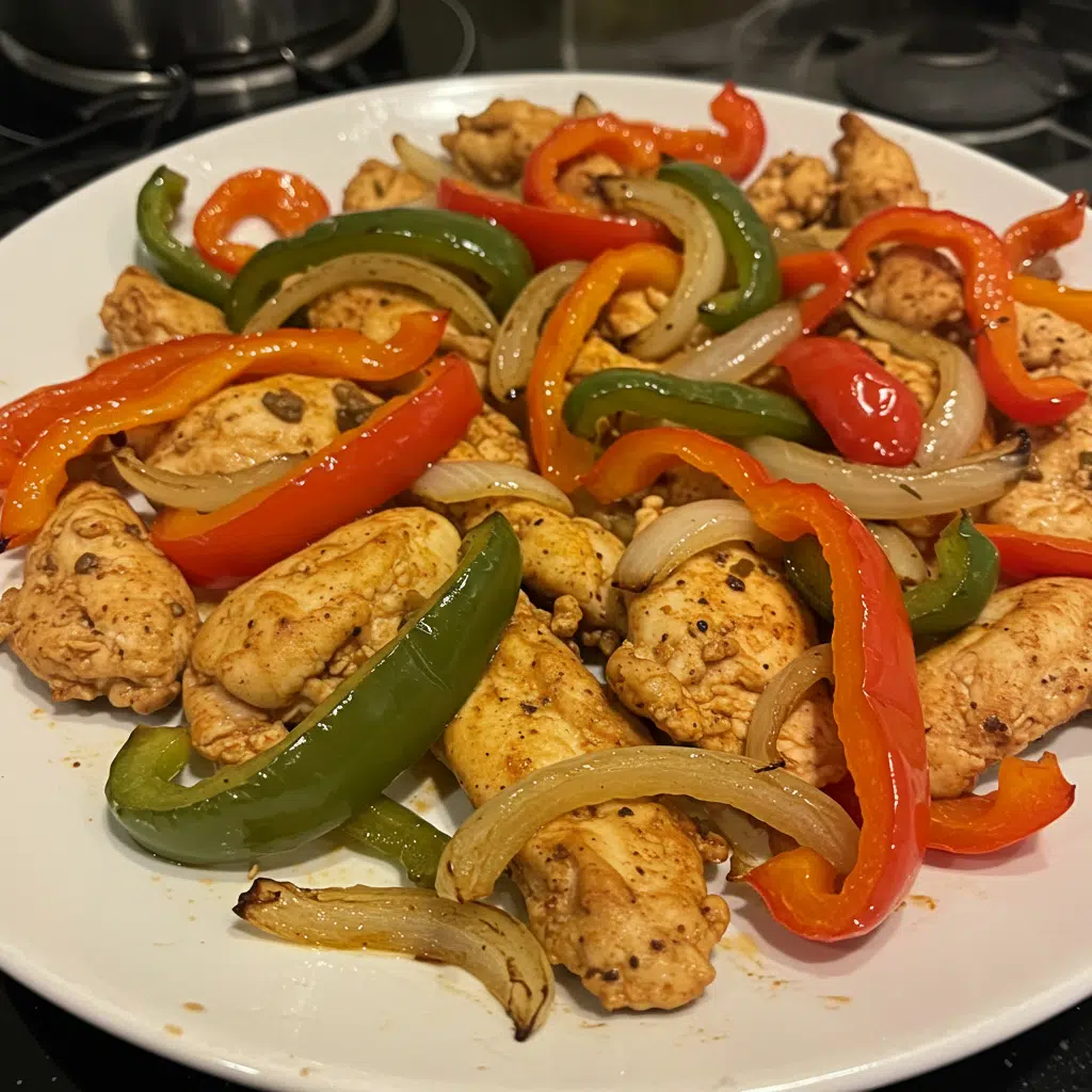 Easy Sheet Pan Chicken Fajitas – tender chicken, sweet peppers, and caramelized onions roasted to perfection in one pan! Minimal cleanup, maximum flavor. Perfect for busy weeknights!