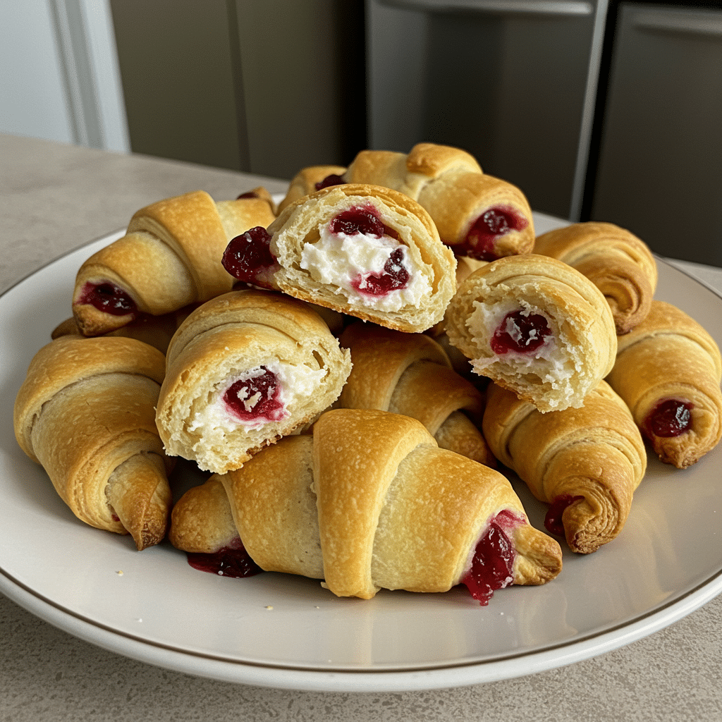 These Cranberry Cream Cheese Crescent Bites are the ultimate holiday appetizer! Flaky, creamy, sweet, savory, and a little spicy – they're absolutely irresistible and disappear in minutes at every party!