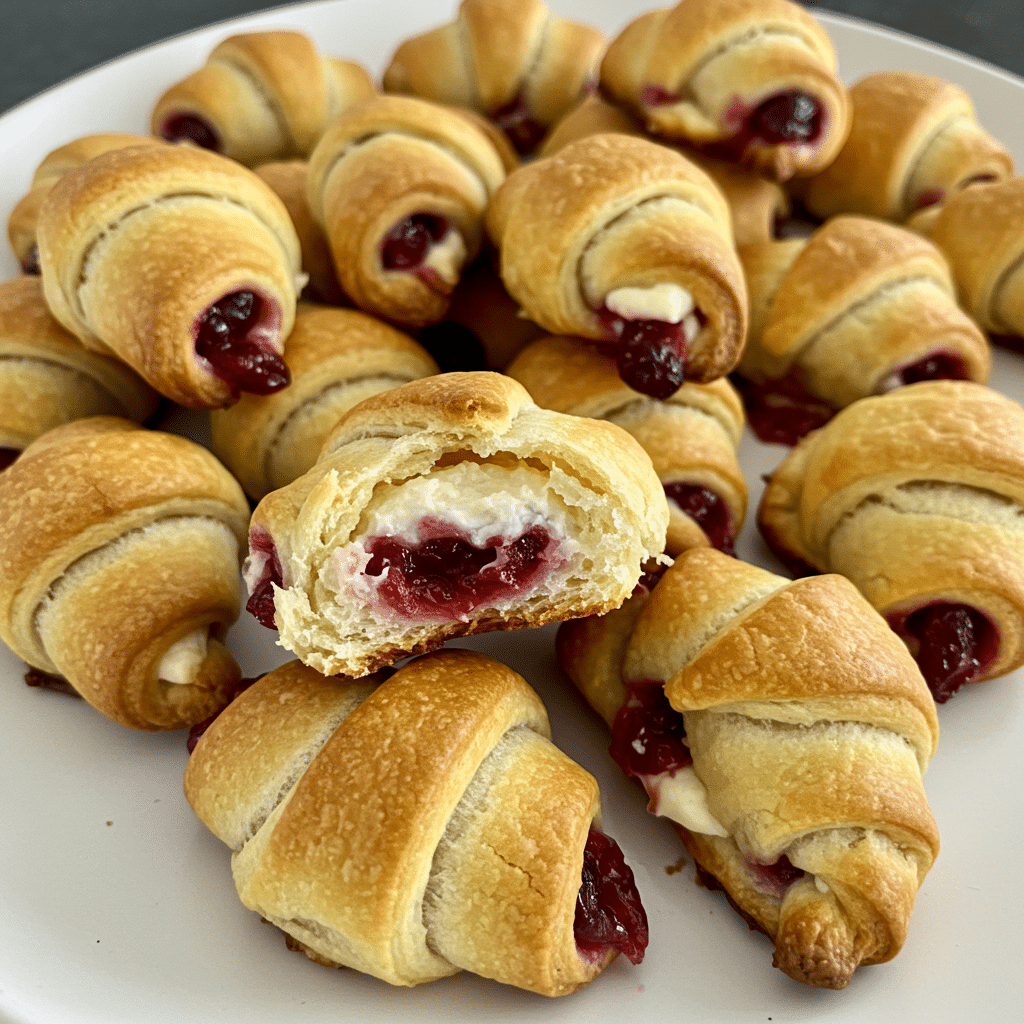 These Cranberry Cream Cheese Crescent Bites are the ultimate holiday appetizer! Flaky, creamy, sweet, savory, and a little spicy – they're absolutely irresistible and disappear in minutes at every party!