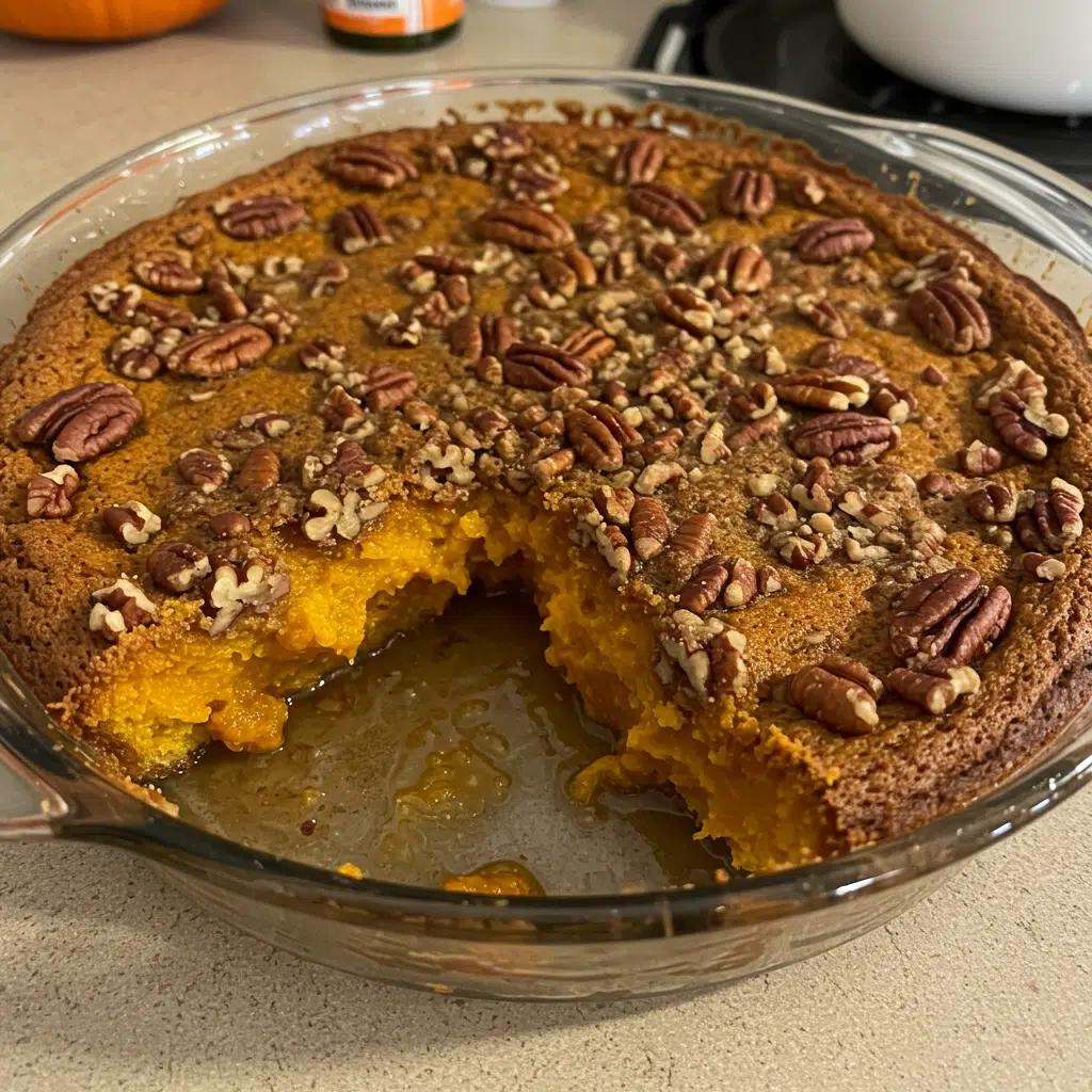Pumpkin Cobbler with Pecan Topping literally makes its own caramel sauce while it bakes and I'm still not over it. Perfect fall dessert that's easier than pie and tastes incredible with vanilla ice cream