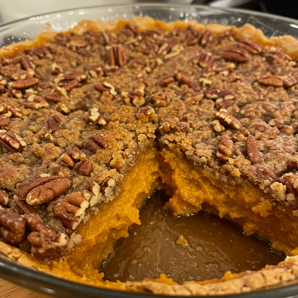 Pumpkin Cobbler with Pecan Topping literally makes its own caramel sauce while it bakes and I'm still not over it. Perfect fall dessert that's easier than pie and tastes incredible with vanilla ice cream