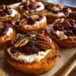 Sweet Potato Rounds with Cranberry and Cream Cheese – the ultimate holiday appetizer that's elegant, easy, and absolutely irresistible!