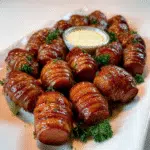 Mustard Hasselback Kielbasa Bites are crispy, caramelized, and SO addictive! Smoky sausage meets tangy-sweet mustard glaze in the most irresistible game day appetizer.