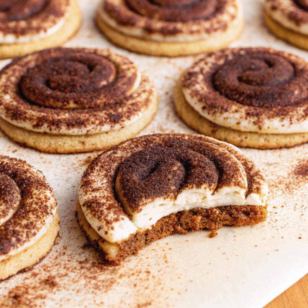 Tiramisu cookies dusted with cocoa powder and filled with creamy mascarpone