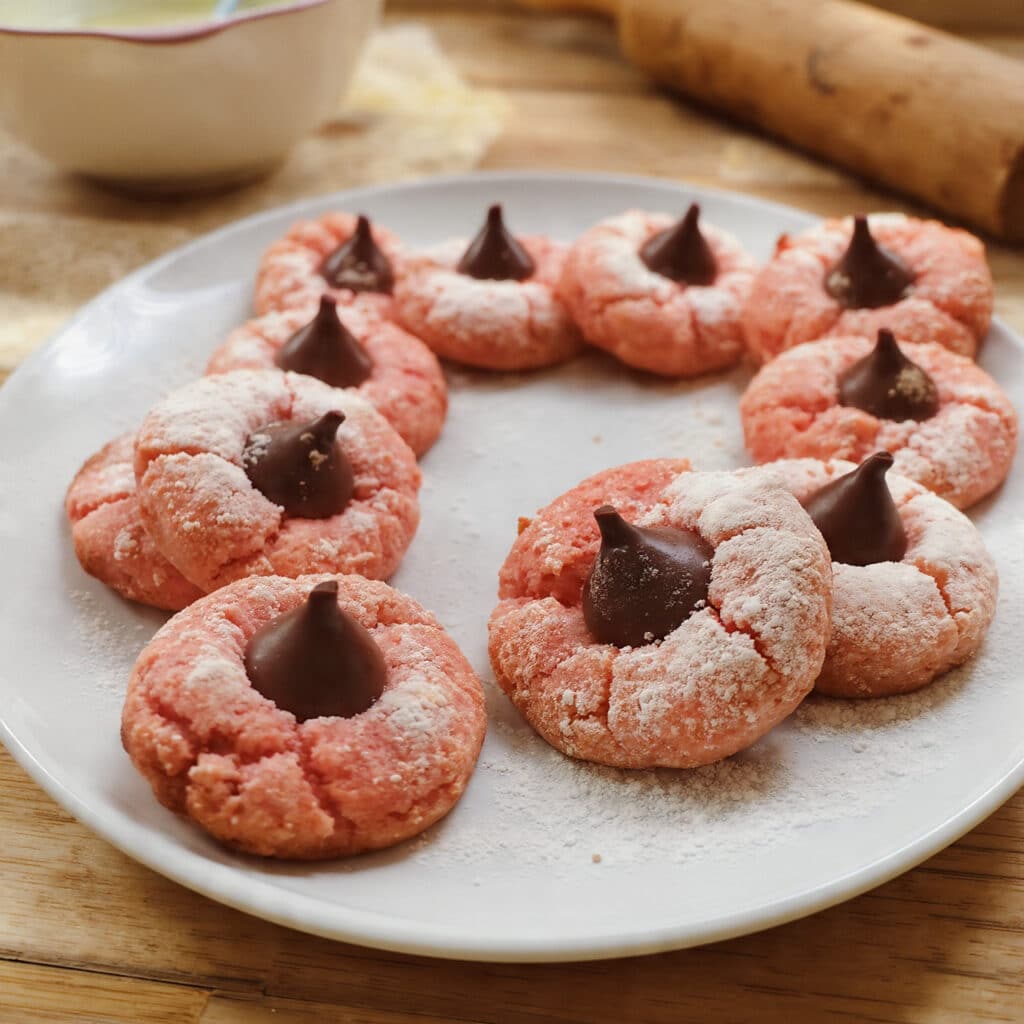 Strawberry Kiss Cookies are soft, buttery, and absolutely gorgeous! Perfect for Valentine's Day or any special occasion