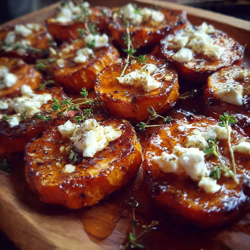 Roasted Sweet Potato Rounds with Honey and Feta are the perfect balance of sweet and savory—crispy on the outside, tender inside, and topped with tangy feta and golden honey.