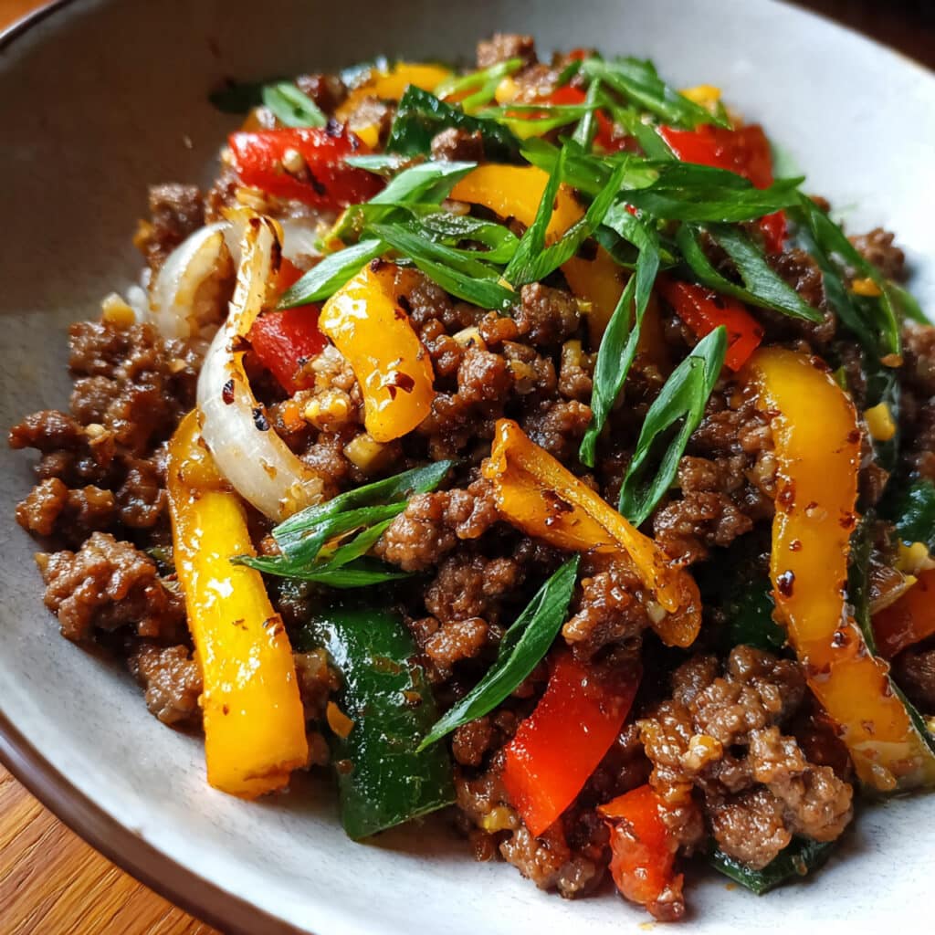 Ground Beef Stir Fry – Better than takeout and ready in 30 minutes! This one-pan wonder is loaded with tender beef, crisp vegetables, and a sweet-savory sauce