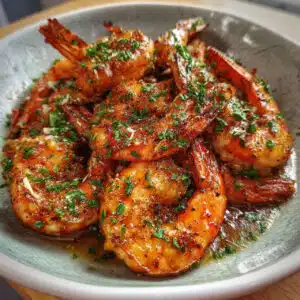 Crispy salt and pepper shrimp garnished with sliced chilies and green onions.