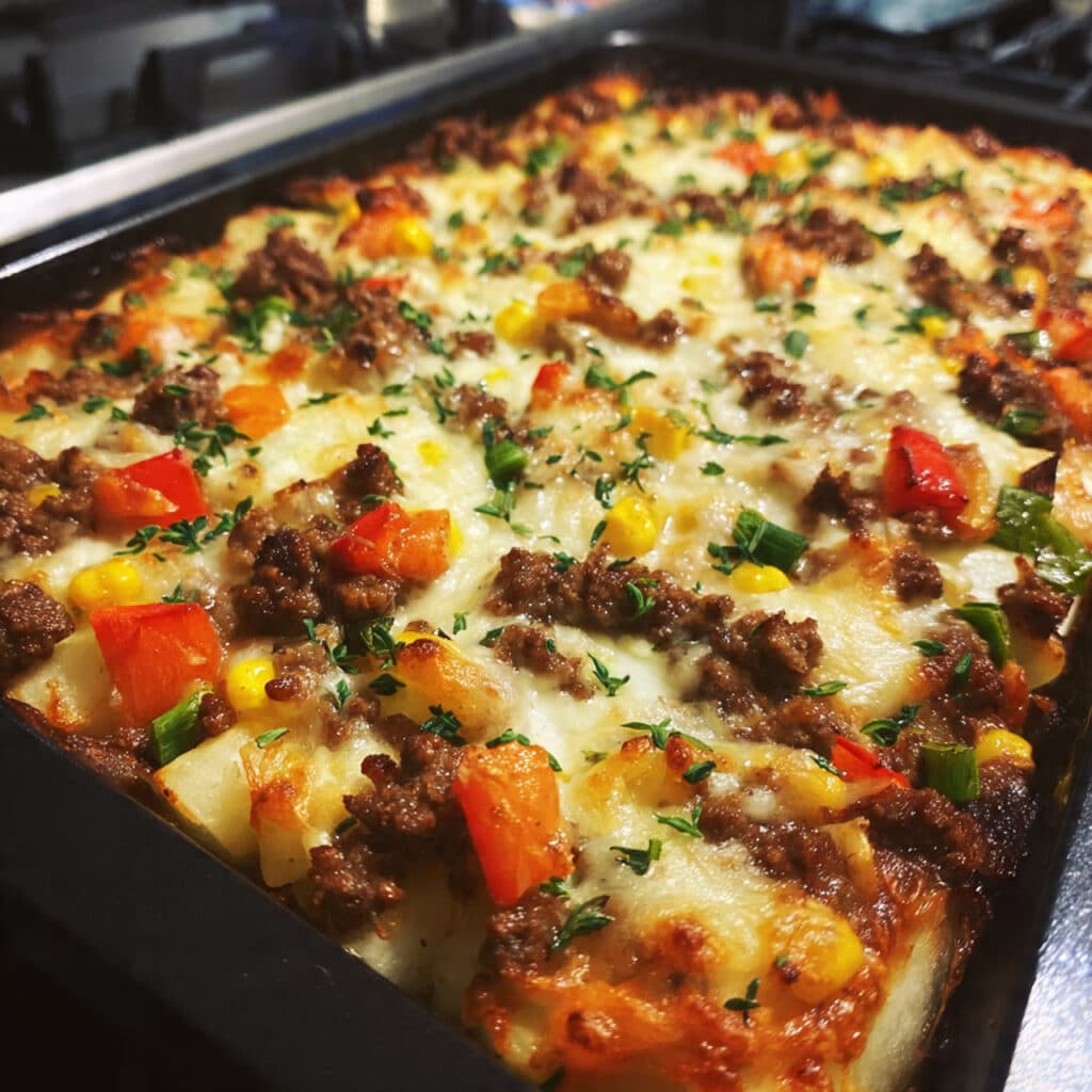 Sheet Pan Ground Beef and Veggie Bakes 7 Sheet Pan Ground Beef and Veggie Bakes: Your new favorite healthy weeknight dinner! Roasted vegetables, seasoned beef, and an optional tangy sauce come together in under 40 minutes