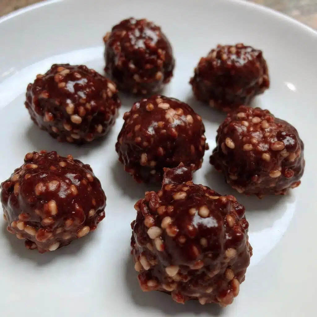 4 Ingredient Dark Chocolate Quinoa Bites are my new obsession! Crunchy, chocolatey, and naturally vegan + gluten-free. The puffed quinoa gives them the BEST crispy texture