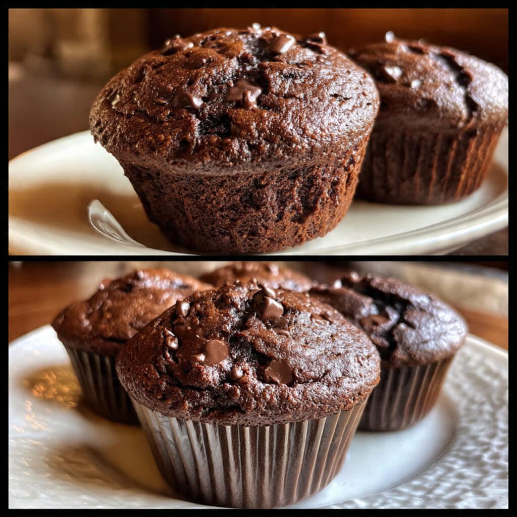 BEST Chocolate Muffins – incredibly moist, deeply chocolatey, and studded with chocolate chips