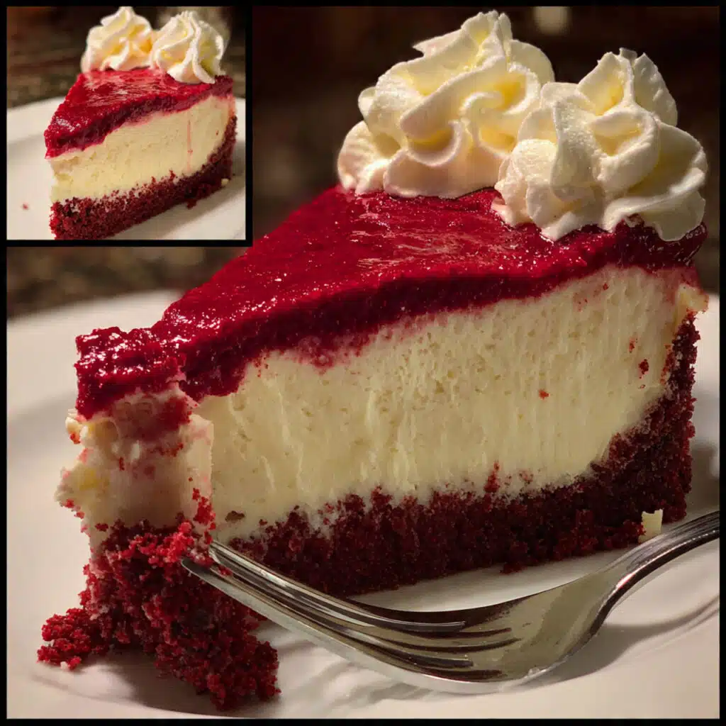 Christmas Red Velvet Cheesecake is the ultimate holiday dessert! Rich, creamy, and absolutely stunning on your festive table