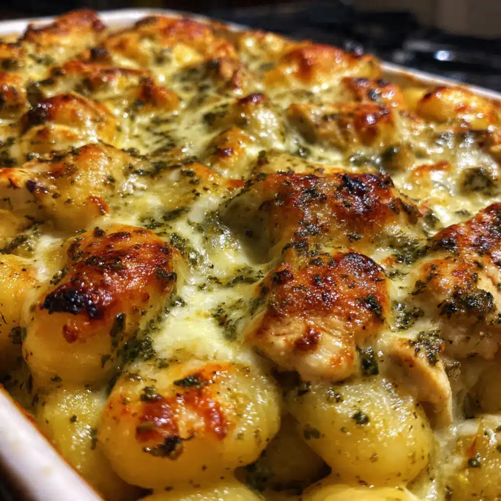 Pesto Chicken Gnocchi Bake, chicken gnocchi bake, pesto gnocchi recipe