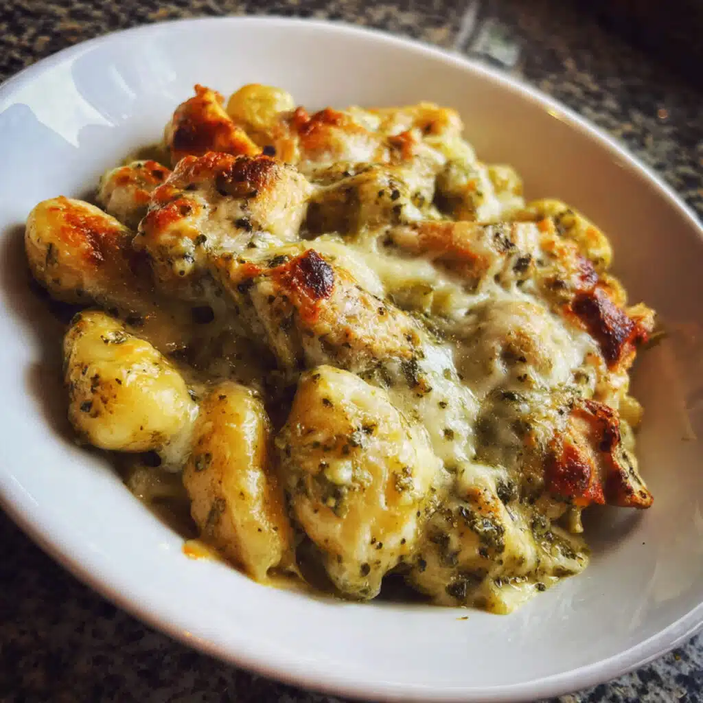 Pesto Chicken Gnocchi Bake, chicken gnocchi bake, pesto gnocchi recipe