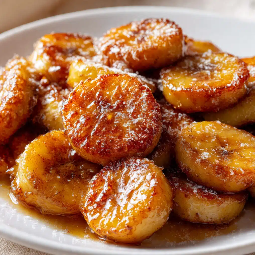Pan Fried Cinnamon Bananas 4 Pan Fried Cinnamon Bananas are ready in just 10 minutes and swimming in the most delicious caramelized honey-butter sauce!