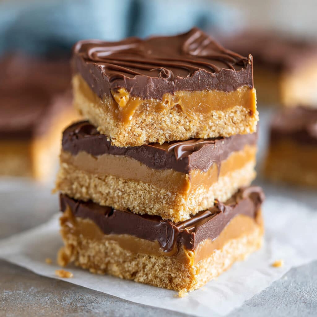 no-bake Lunch Lady Peanut Butter Bars taste exactly like the cafeteria classic! Creamy peanut butter base + smooth chocolate topping = pure nostalgia.