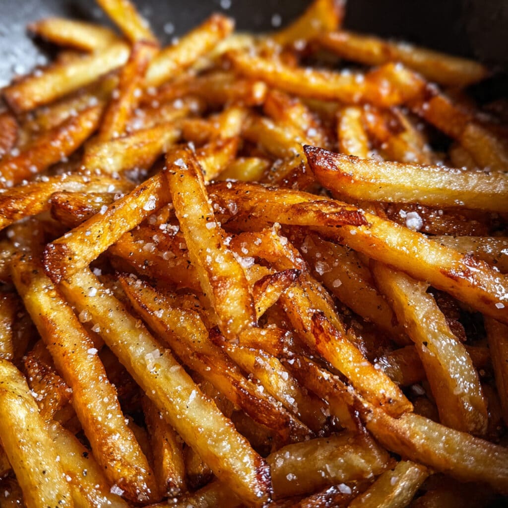Crispy truffle fries sprinkled with parmesan and fresh herbs