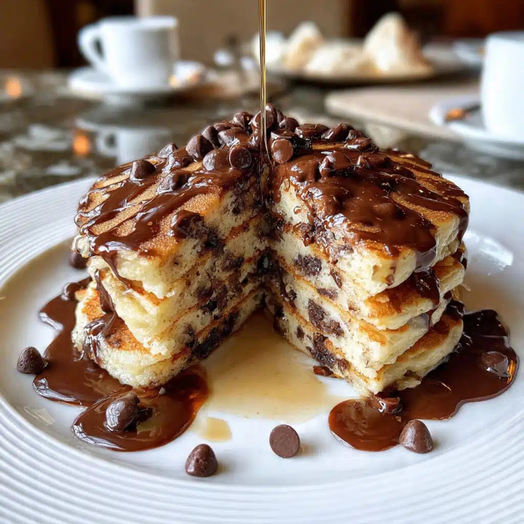 Fluffy homemade chocolate chip pancakes – the perfect weekend breakfast treat that's ready in just 20 minutes